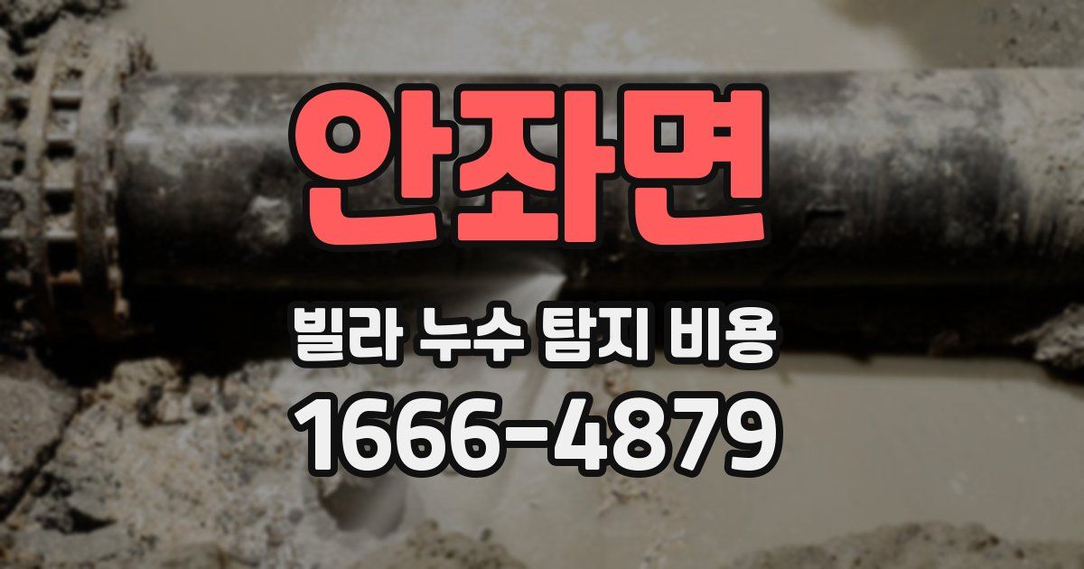 안좌면 빌라 누수 탐지 비용