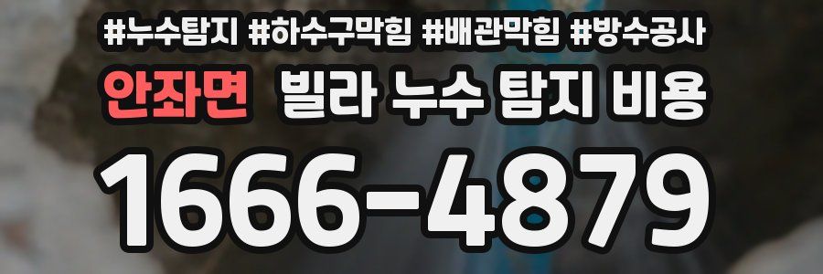 안좌면 빌라 누수 탐지 비용
