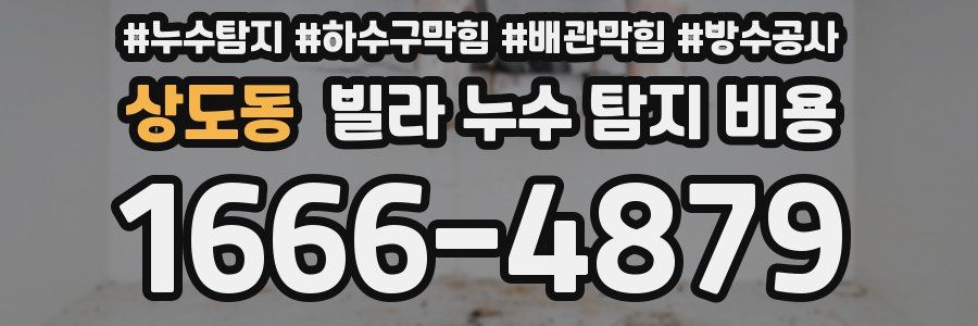 상도동 빌라 누수 탐지 비용