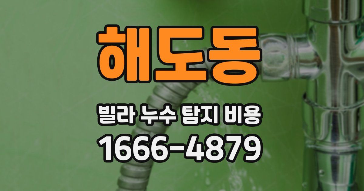 해도동 빌라 누수 탐지 비용