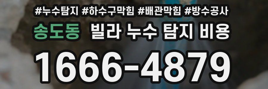 송도동 빌라 누수 탐지 비용