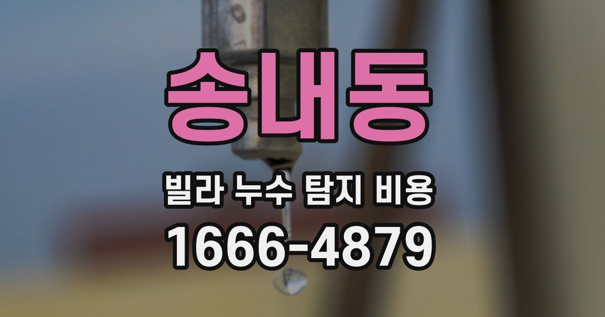 송내동 빌라 누수 탐지 비용