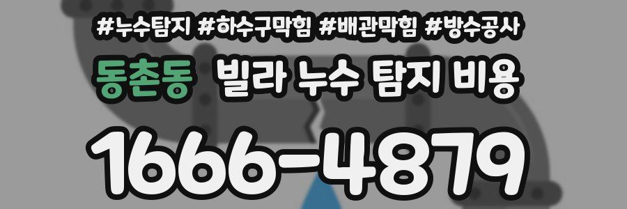 동촌동 빌라 누수 탐지 비용