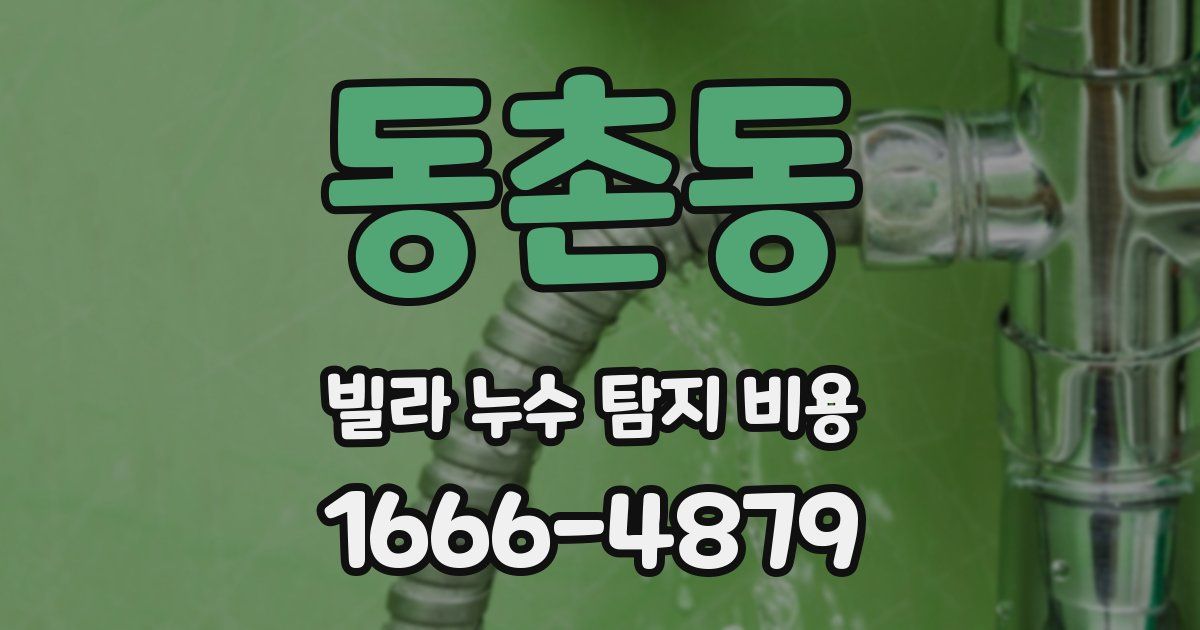 동촌동 빌라 누수 탐지 비용