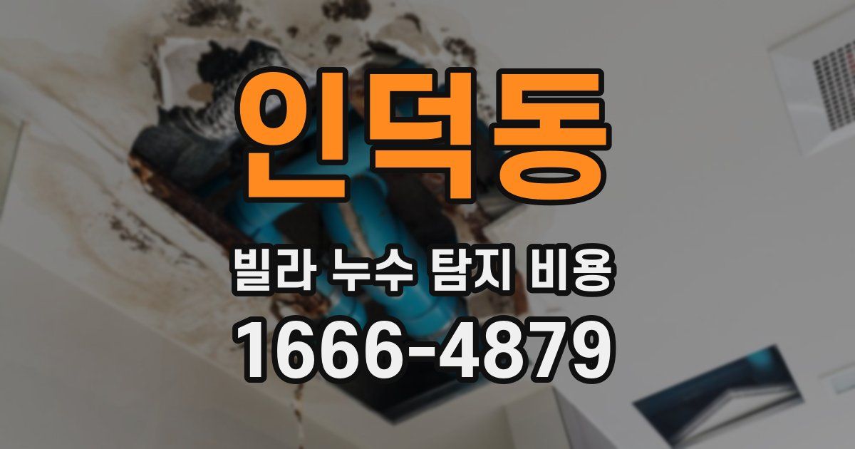 인덕동 빌라 누수 탐지 비용