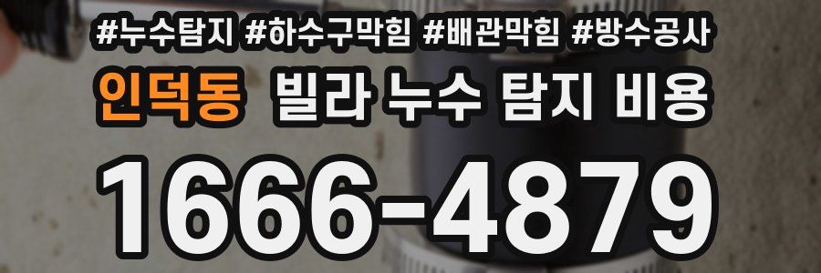 인덕동 빌라 누수 탐지 비용