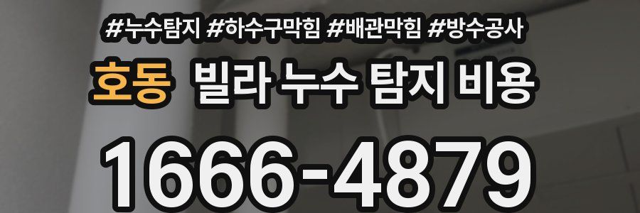 호동 빌라 누수 탐지 비용
