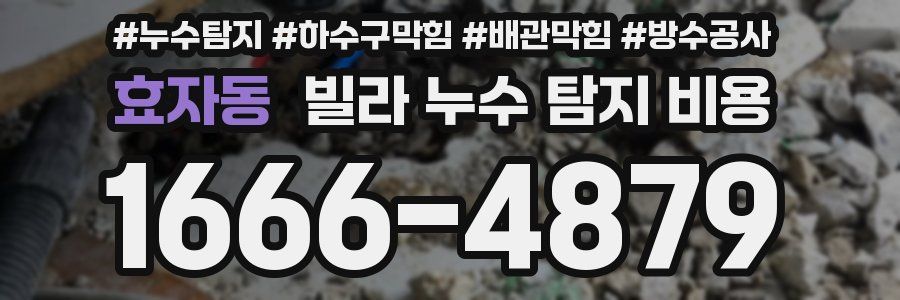 효자동 빌라 누수 탐지 비용