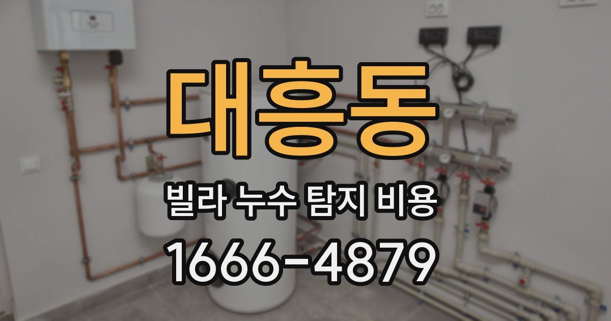 대흥동 빌라 누수 탐지 비용