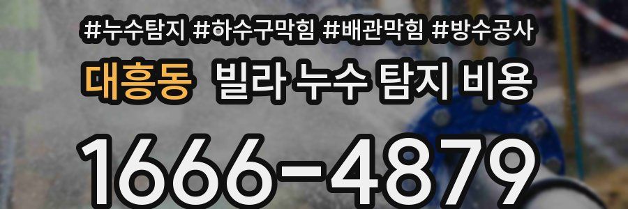 대흥동 빌라 누수 탐지 비용