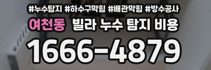 여천동 빌라 누수 탐지 비용