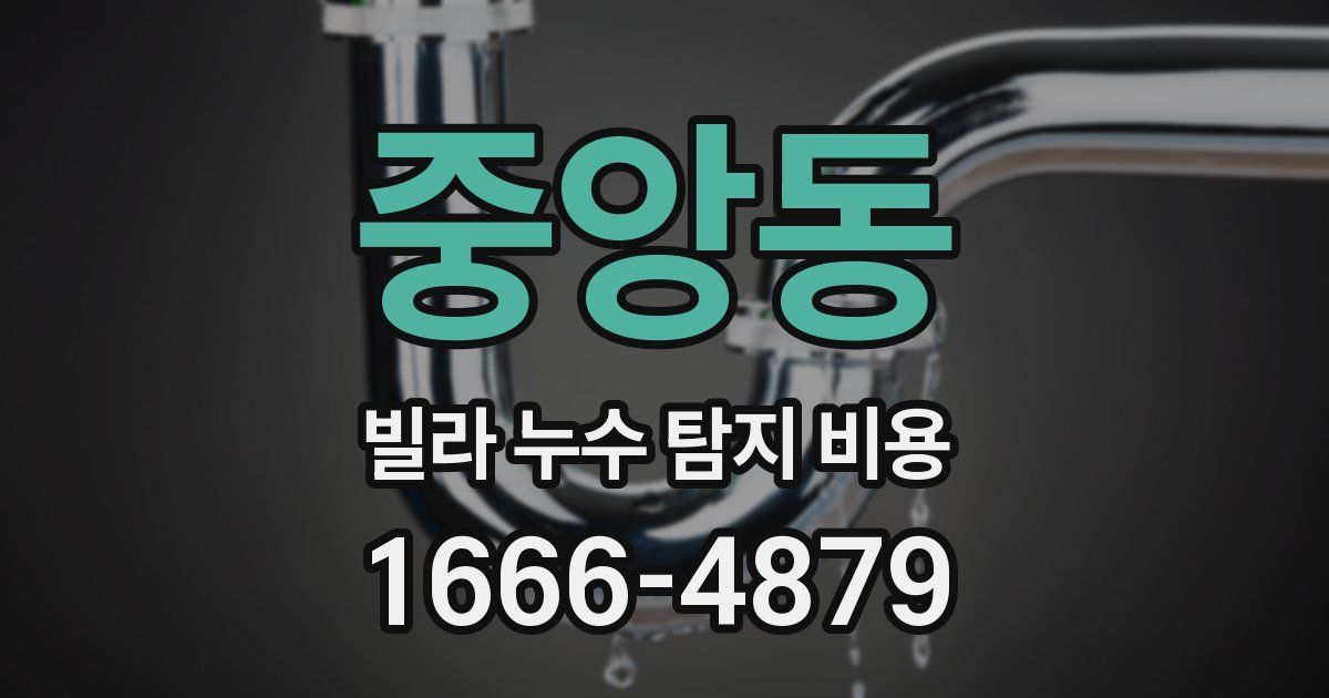 중앙동 빌라 누수 탐지 비용