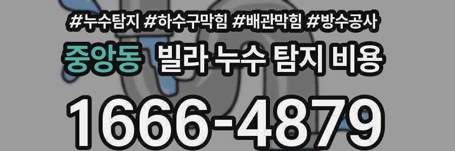 중앙동 빌라 누수 탐지 비용