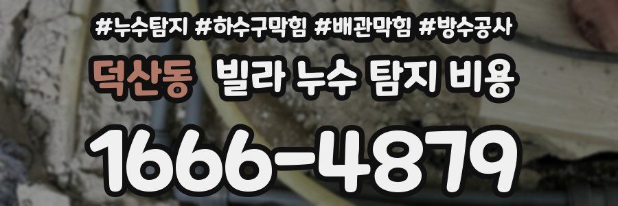 덕산동 빌라 누수 탐지 비용