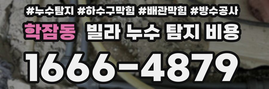 학잠동 빌라 누수 탐지 비용