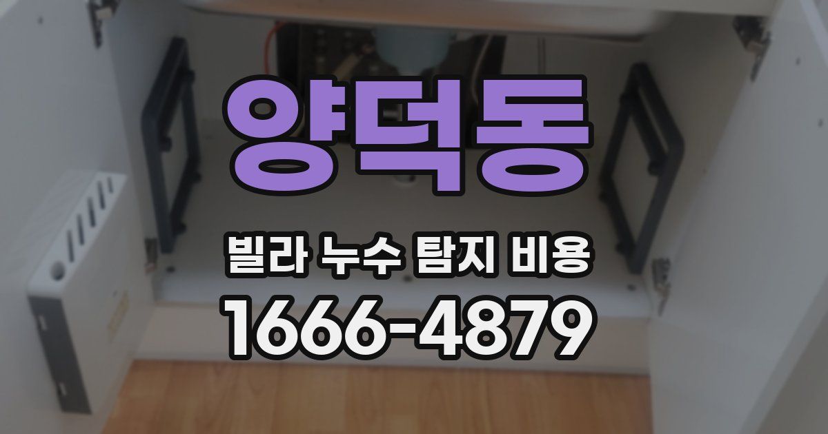 양덕동 빌라 누수 탐지 비용
