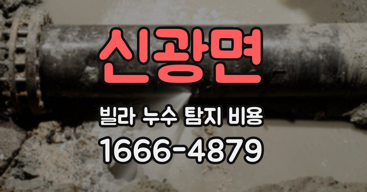 신광면 빌라 누수 탐지 비용