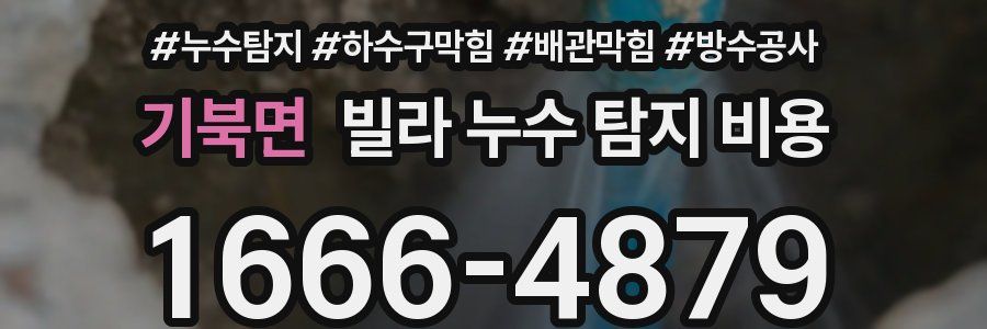 기북면 빌라 누수 탐지 비용