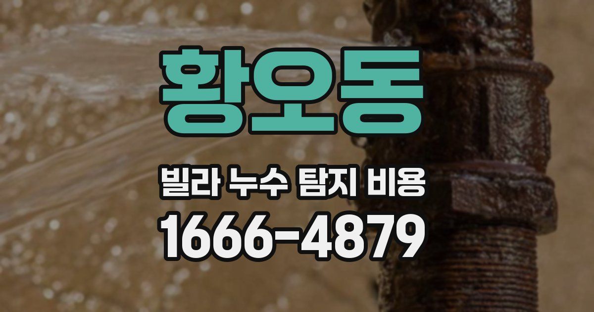 황오동 빌라 누수 탐지 비용