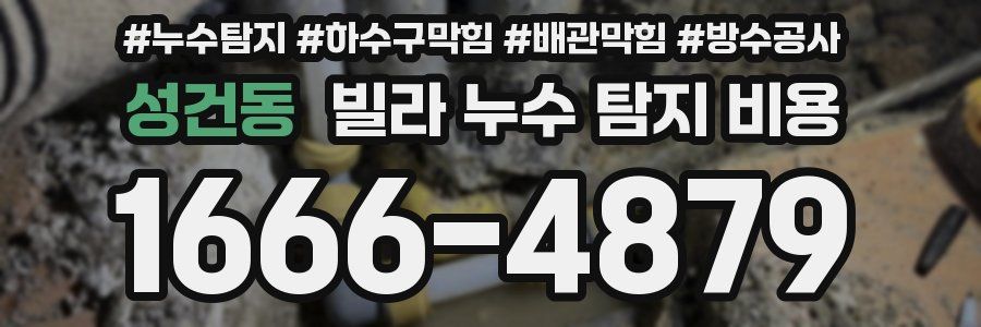 성건동 빌라 누수 탐지 비용