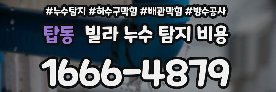 탑동 빌라 누수 탐지 비용