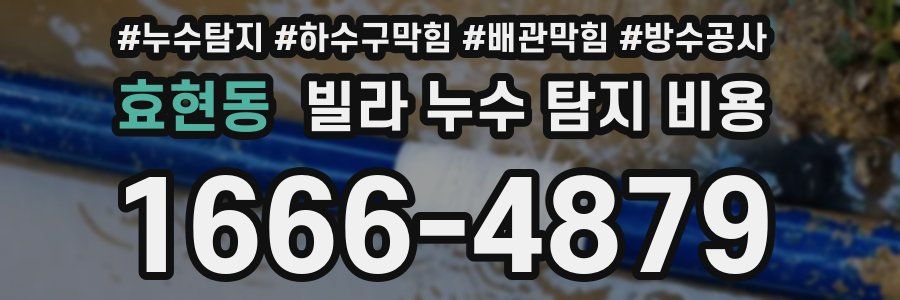 효현동 빌라 누수 탐지 비용