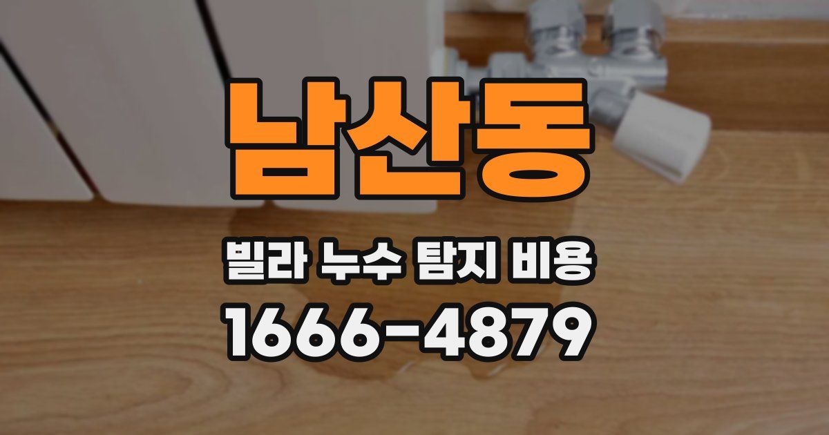 남산동 빌라 누수 탐지 비용