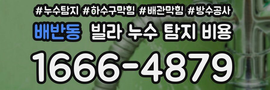 배반동 빌라 누수 탐지 비용