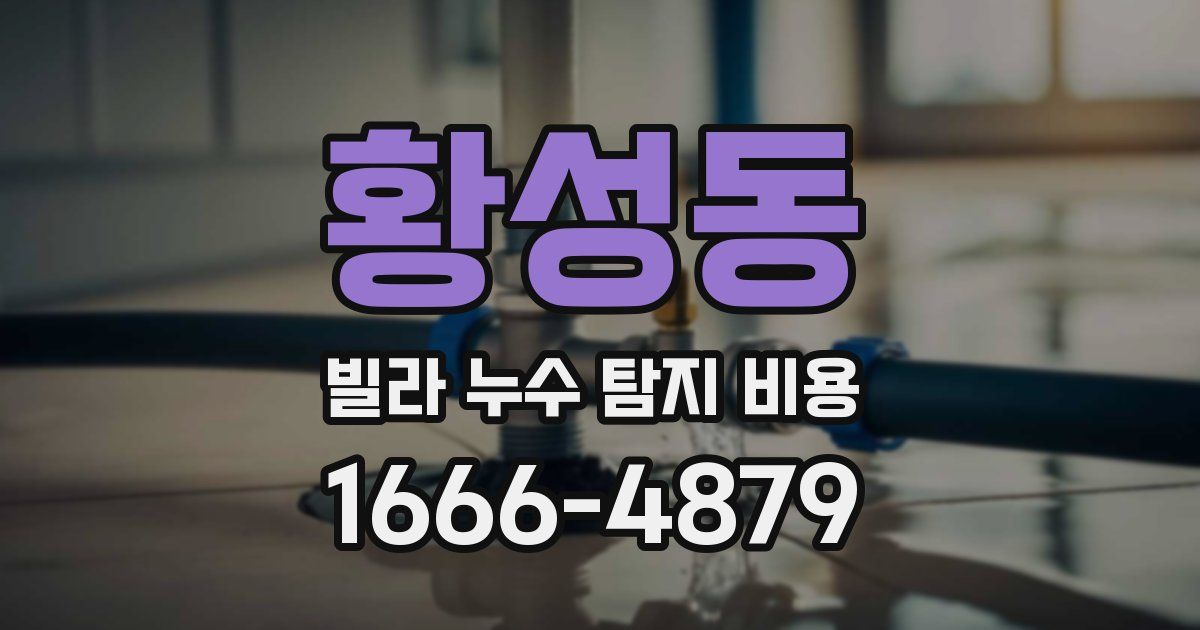 황성동 빌라 누수 탐지 비용