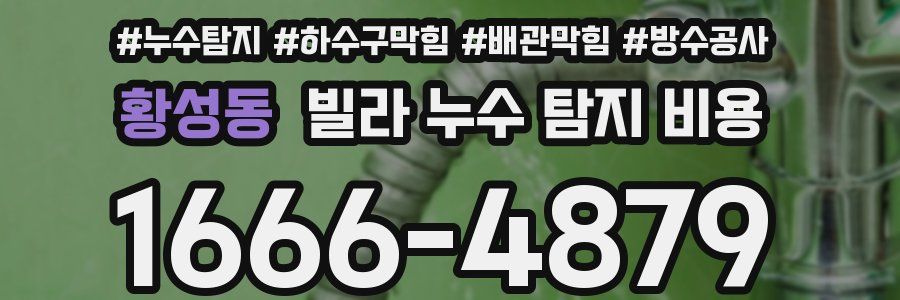 황성동 빌라 누수 탐지 비용