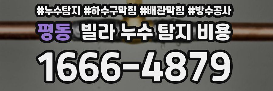 평동 빌라 누수 탐지 비용