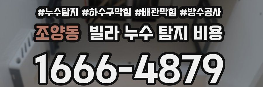 조양동 빌라 누수 탐지 비용