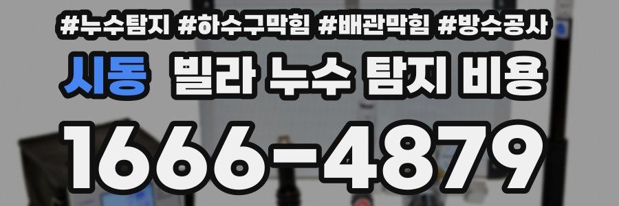 시동 빌라 누수 탐지 비용