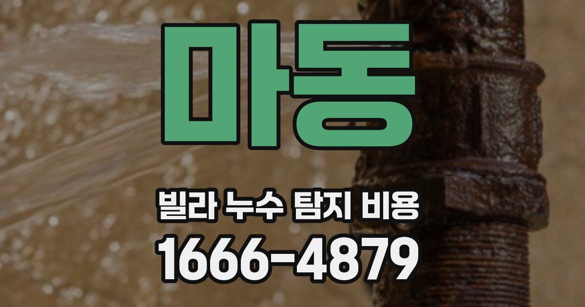 마동 빌라 누수 탐지 비용