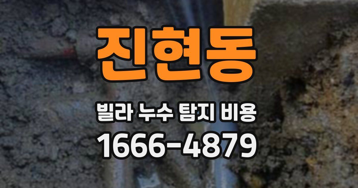 진현동 빌라 누수 탐지 비용