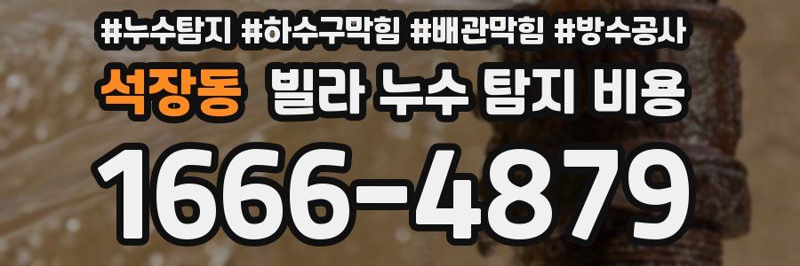 석장동 빌라 누수 탐지 비용