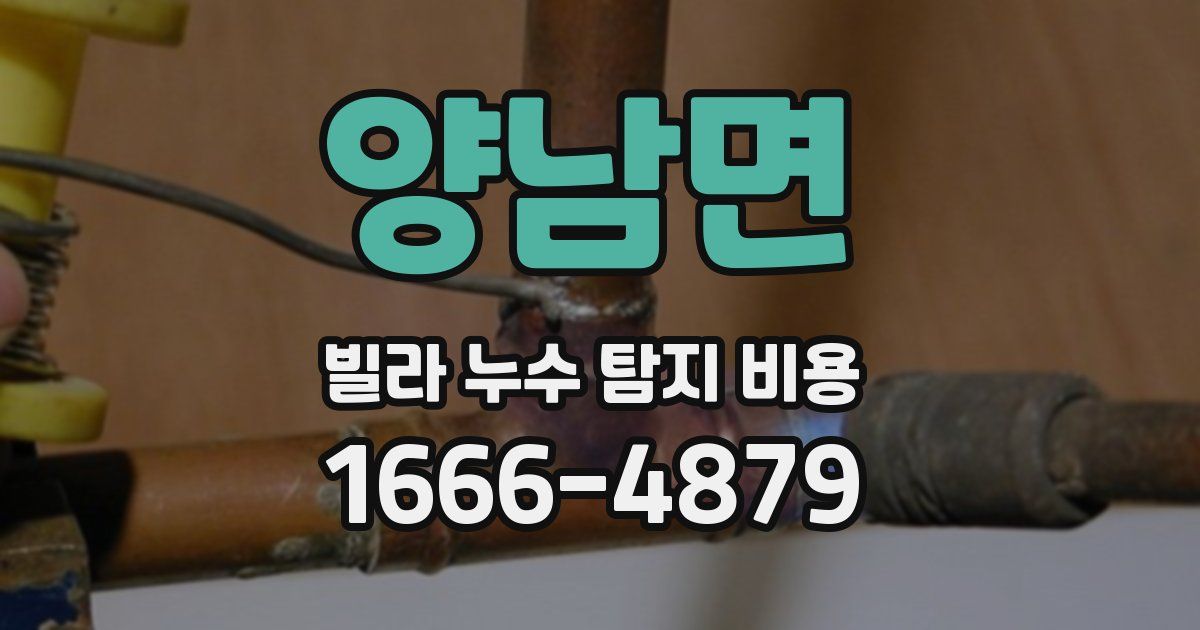 양남면 빌라 누수 탐지 비용