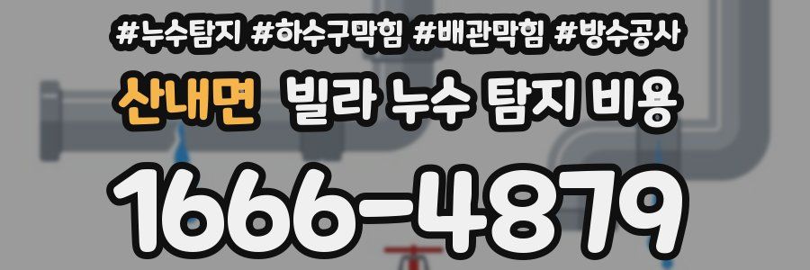 산내면 빌라 누수 탐지 비용