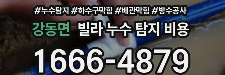 강동면 빌라 누수 탐지 비용