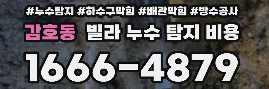 감호동 빌라 누수 탐지 비용
