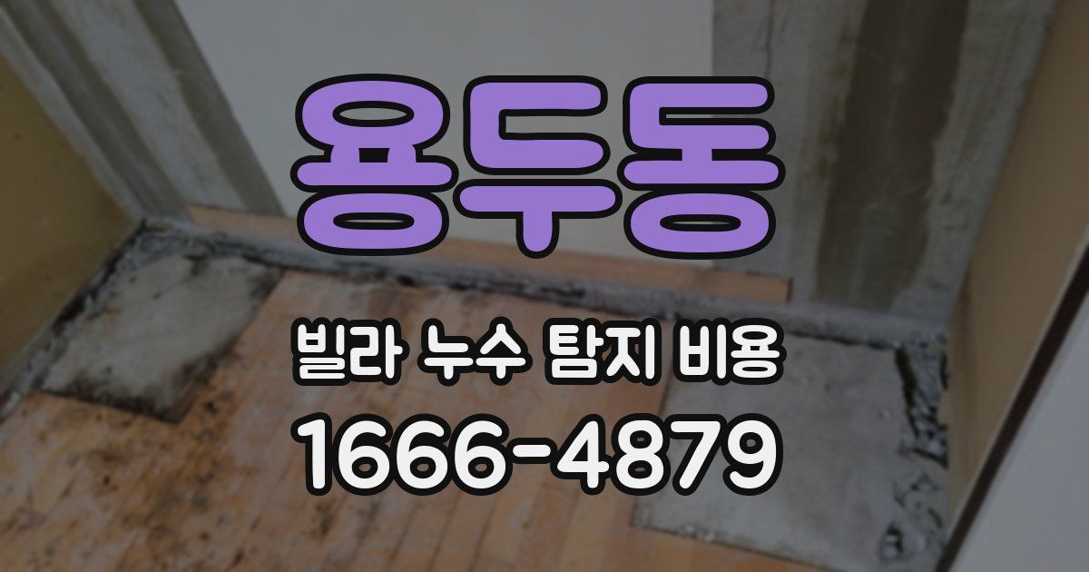 용두동 빌라 누수 탐지 비용
