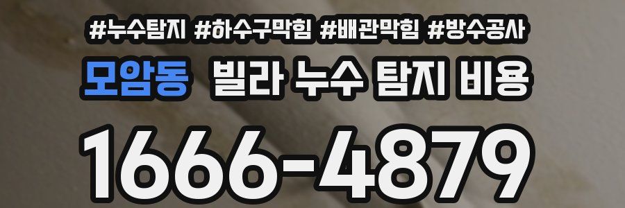모암동 빌라 누수 탐지 비용