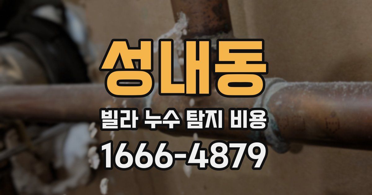 성내동 빌라 누수 탐지 비용