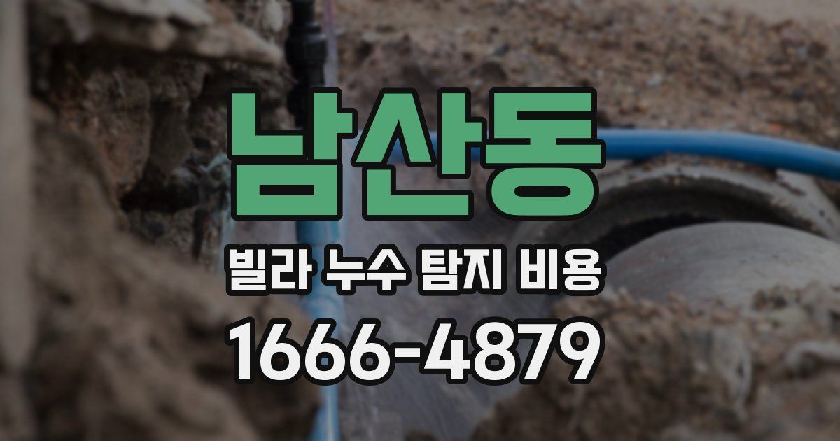 남산동 빌라 누수 탐지 비용
