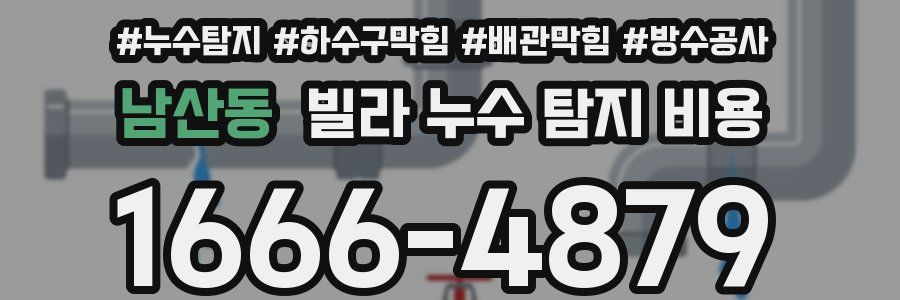 남산동 빌라 누수 탐지 비용