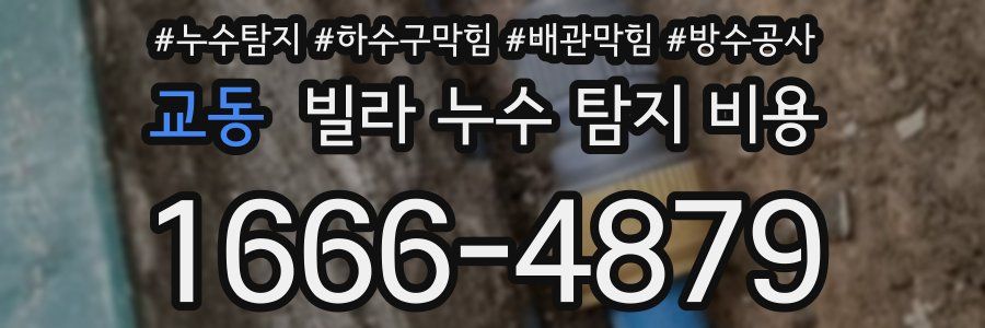 교동 빌라 누수 탐지 비용