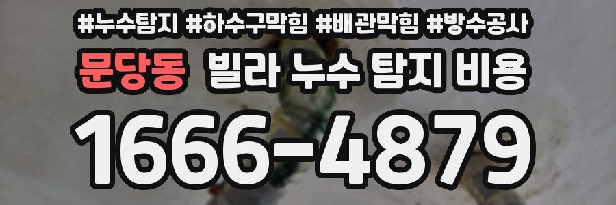 문당동 빌라 누수 탐지 비용