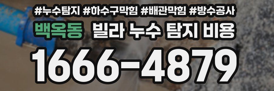 백옥동 빌라 누수 탐지 비용