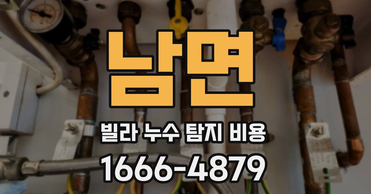 남면 빌라 누수 탐지 비용