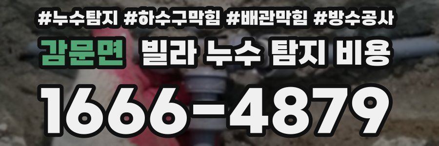 감문면 빌라 누수 탐지 비용
